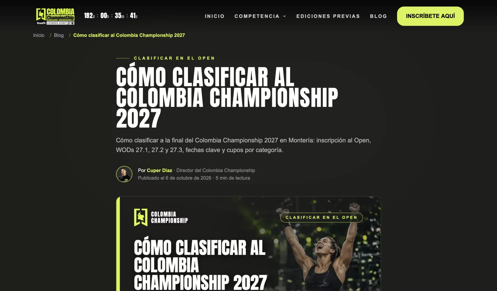 Colombia Championship: Artículos con autoría y contexto
