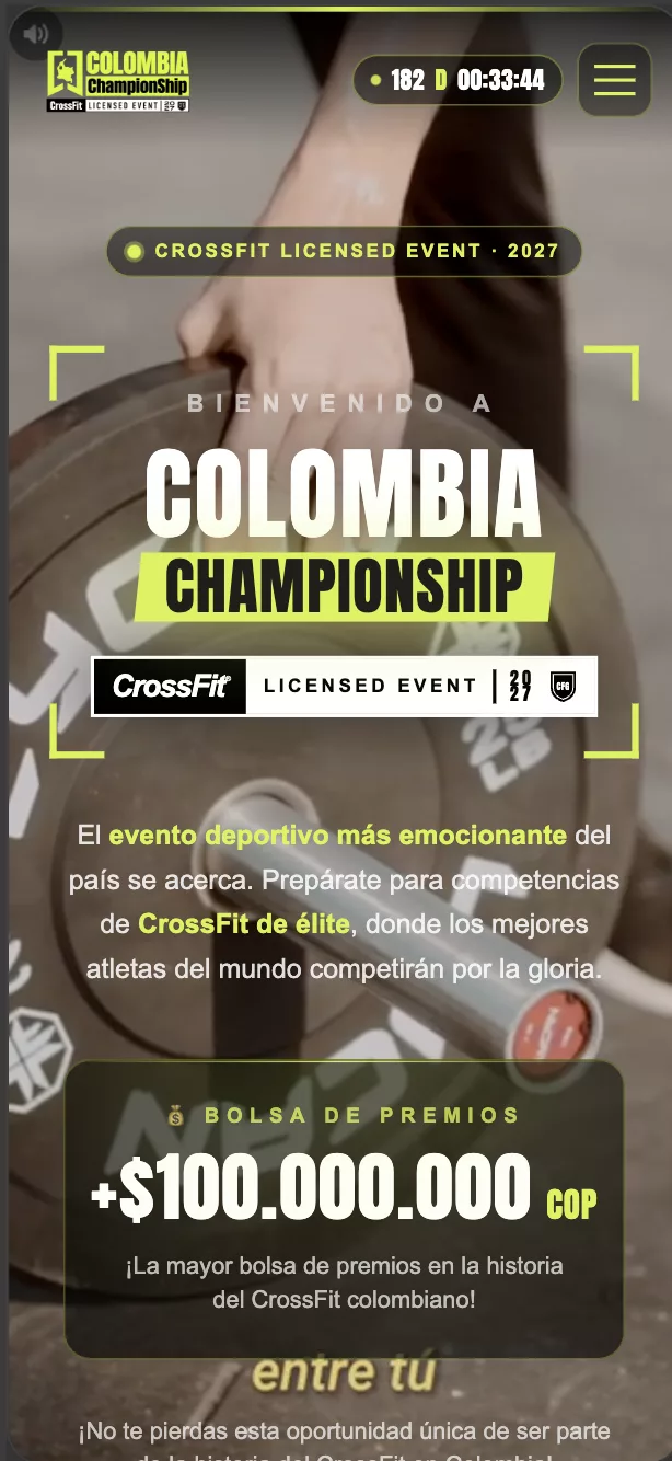 Colombia Championship: Diseño pensado para celular