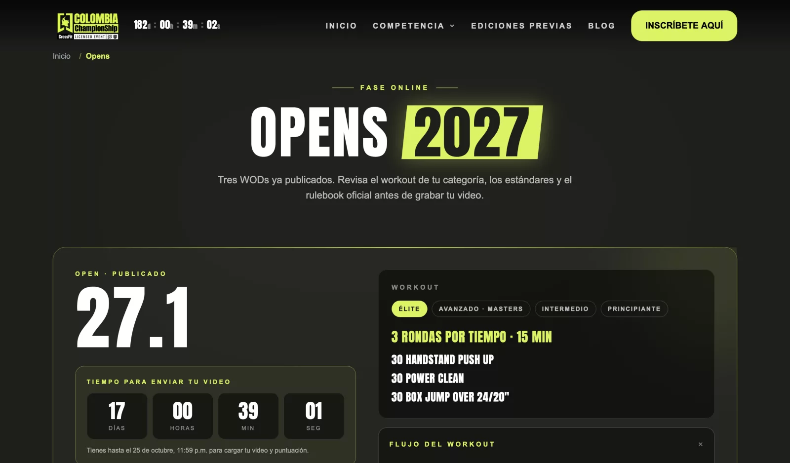 Colombia Championship: Opens con cuenta regresiva