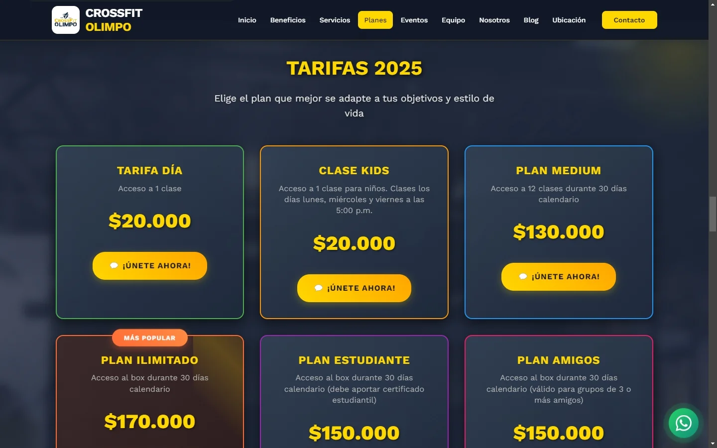 Landing pages por campaña