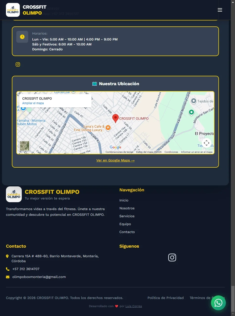 CrossFit Olimpo Box: SEO local y contacto directo