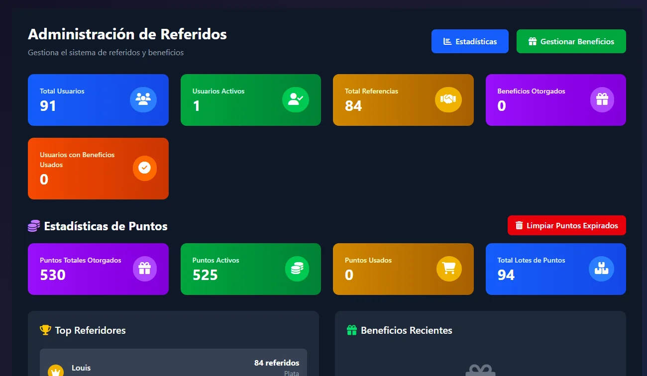 Louis Panel: Referidos y gamificación