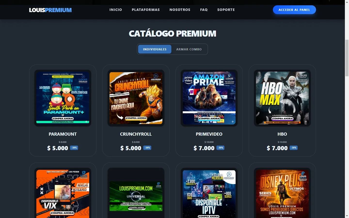 Louis Premium Web: Catálogo estático de alta velocidad